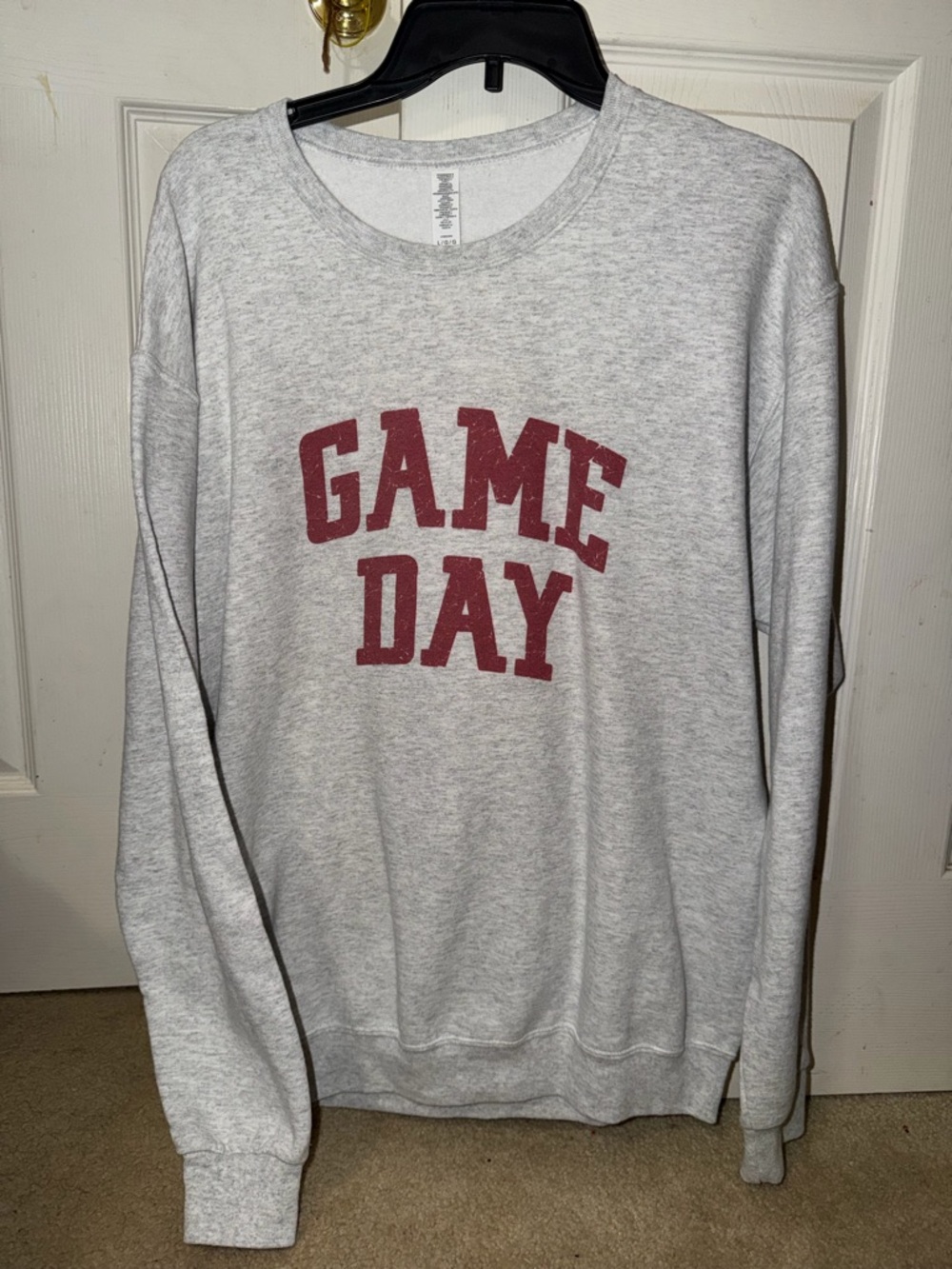 GAME DAY Maroon Print Heather Gray Sweatshirt - unisex